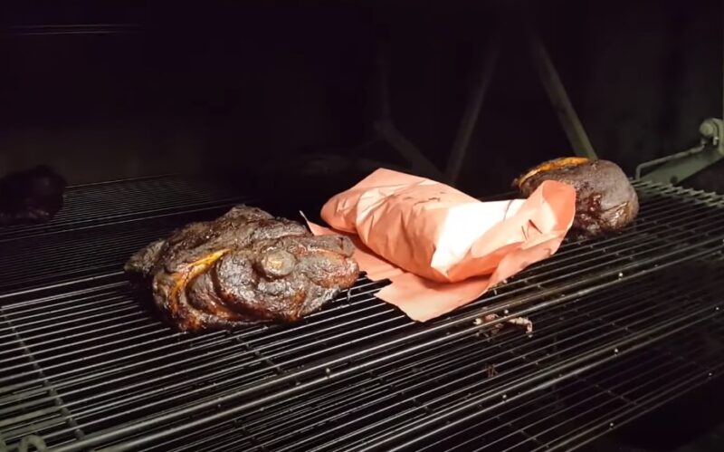 Smoke Pork Butt at 225 wrapping